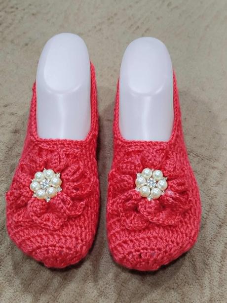 Háčkované papučky 84, 38 / 39