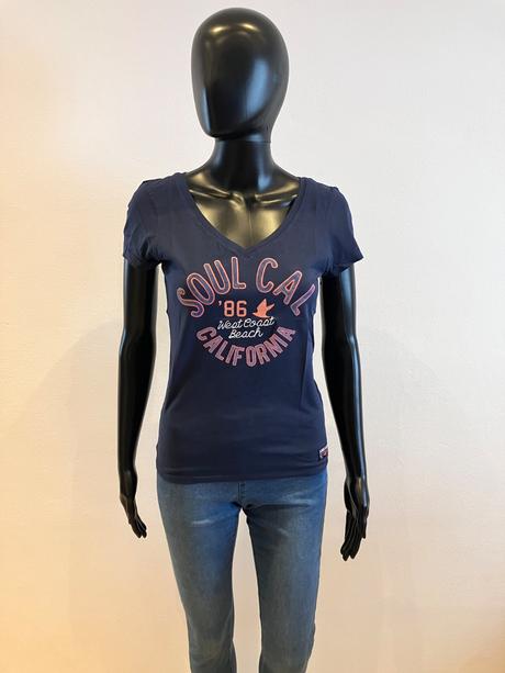 Dámske modré tričko s nápisom soul cal (m), m
