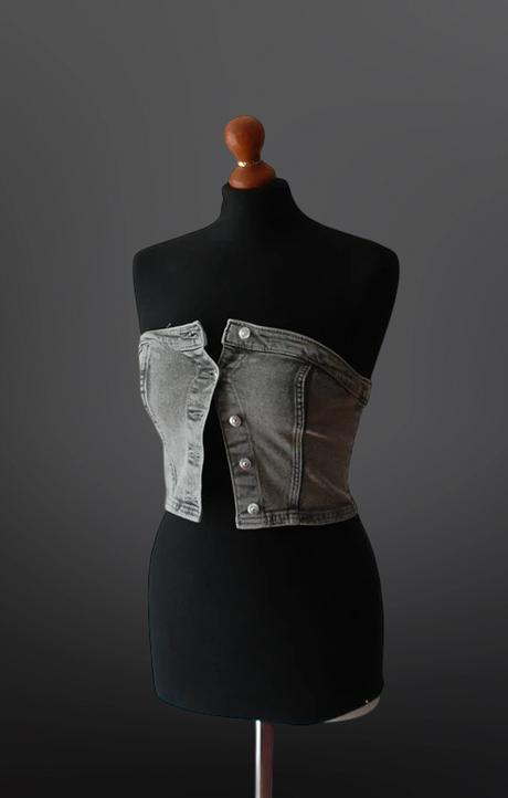 Riflový crop, h&m,xs