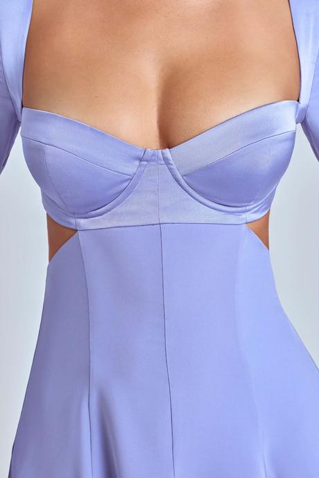 Oh polly leotine mini šaty lavender, 36 / s