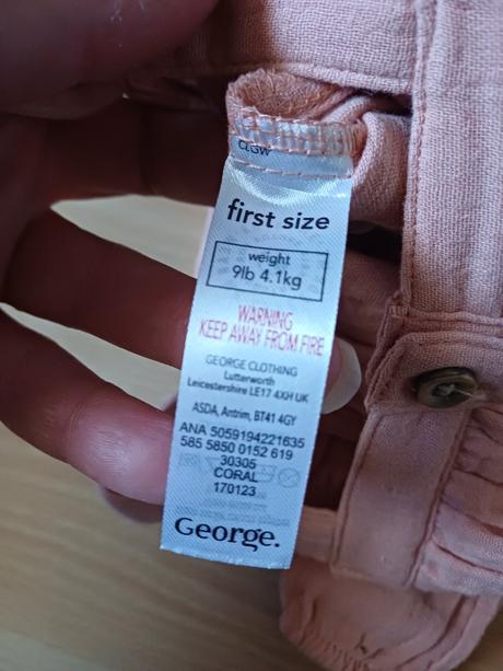 Mušelínový overal v.56 0-1 mesiac, george,56