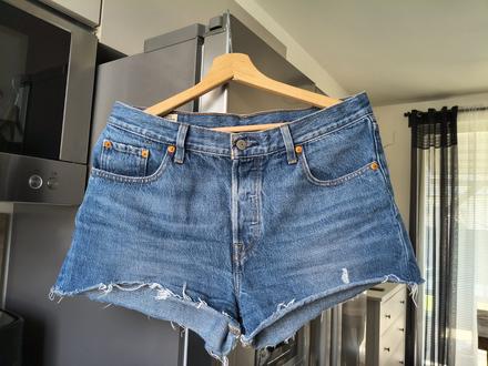 Levis 501 riflové šortky m-l, levis,m