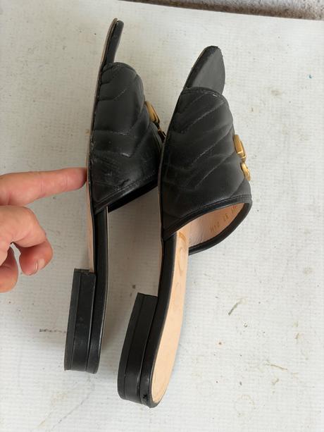 Gucci marnont cierne kozene 37 slapky, gucci,37