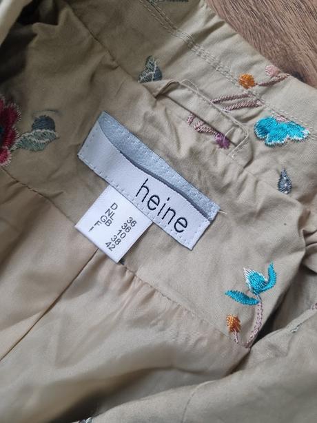 Okerové vyšívané sako heine 36, 36