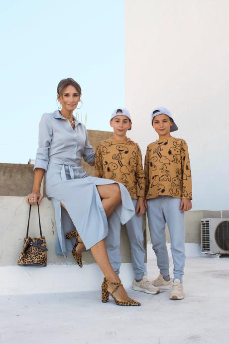 Jersey tepláky sivé, h&m,134