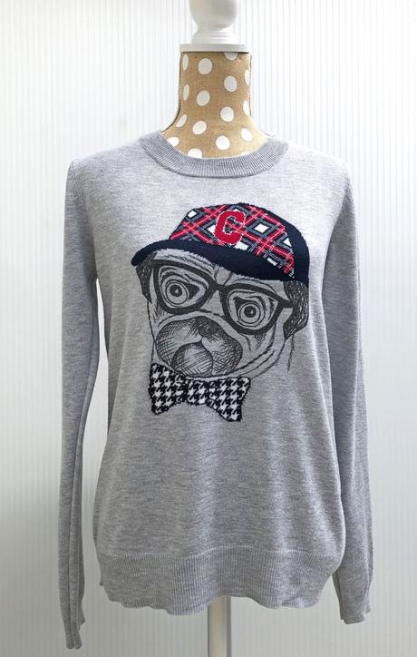 Francúzsky buldoček dámsky pulóver, s