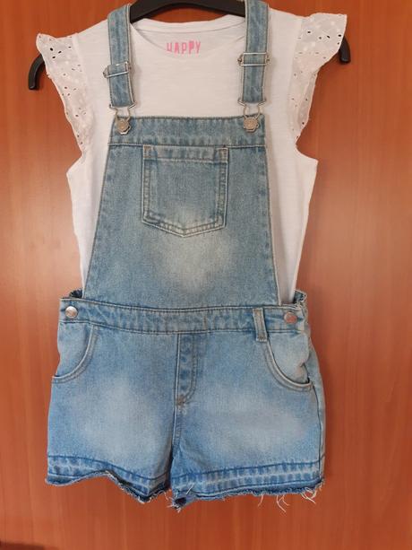 Komplet tričko + riflové kraťasy na traky, f&f,140