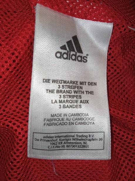 Červená šušťáková vetrovka adidas veľk.128, adidas,128