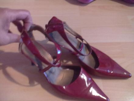 Topanky lakovane cervene 36, 36