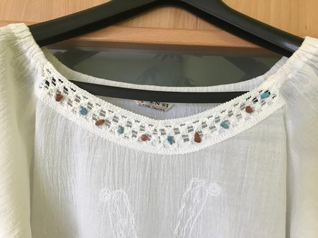 Biela voľná blúzka, 3/4 rukáv, m