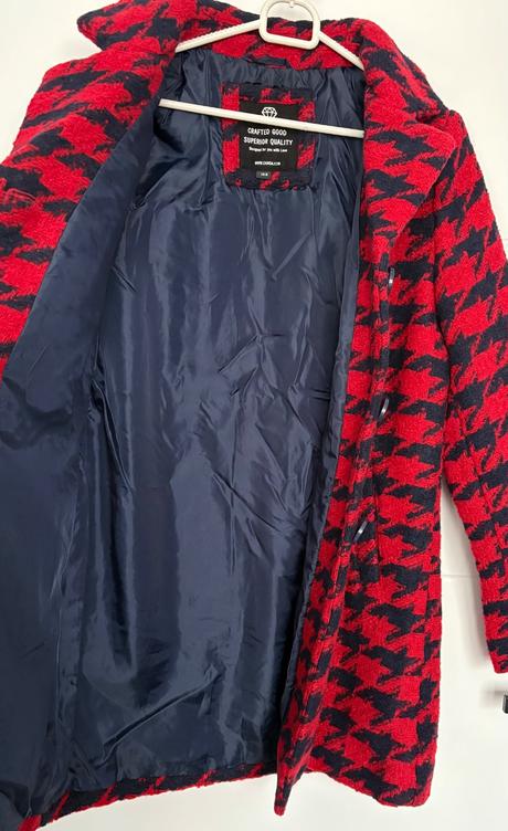 Pepitový kabát v. 164- xs/s, c&a,s