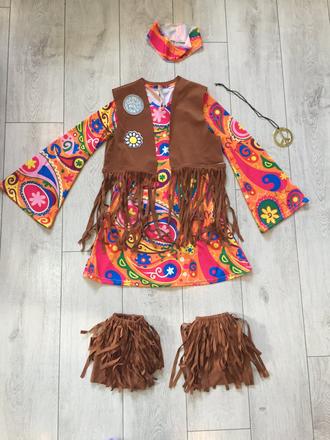 Dievčensky kostym hippie 8-10 rokov,
