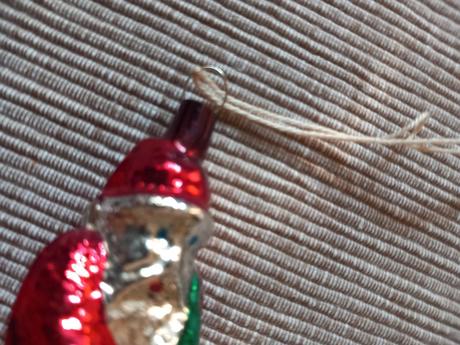 3ks starí vianoční mikulášikovia sklo 7x3,5 cm,