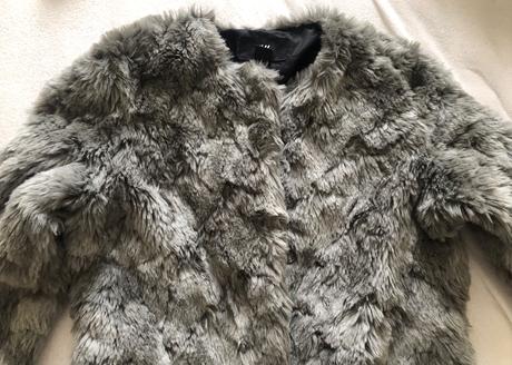 Šedý umelý kožuch h&m, xxs/xs, h&m,xs