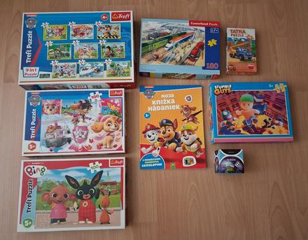 Puzzle, vlajkové pexeso a pracovný zošit labková p,