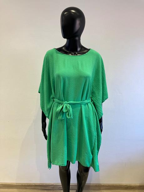 Dámske netopierie šaty s opaskom zelené, l / m / s / xl