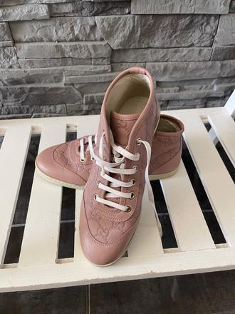 Gucci gg embossed leather high-top sneakers v.36g, gucci,36