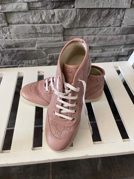 Gucci gg embossed leather high-top sneakers v.36g, gucci,36