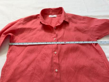 Koralová ľanová košeľa uniqlo ľan, s