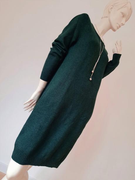 Smaragdové úpletové šaty, l