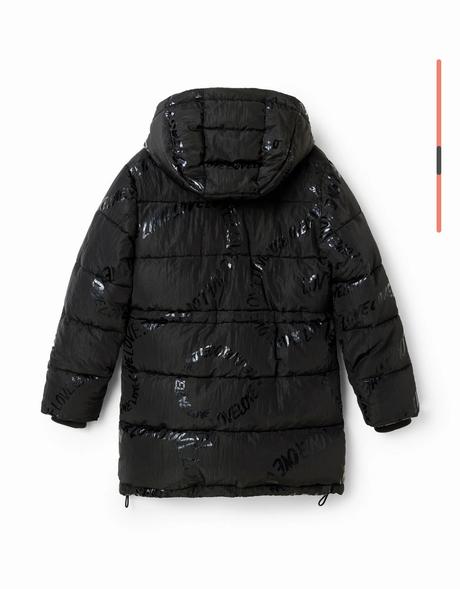 Dlhý prešívaný kabát desigual s textom v.122/128, desigual,128