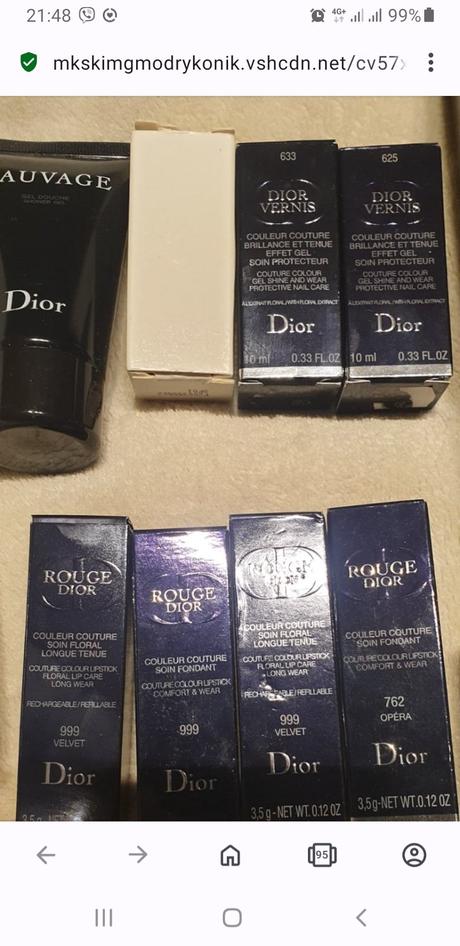 Rúž dior+kozmetika, 