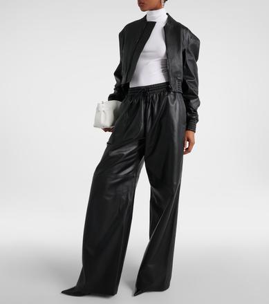 Koženkove široké nohavice h&m xxs /xs, h&m,32 / 34 / xs