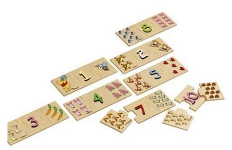 Eichhorn 3006 drevené puzzle na počítanie macko pu,