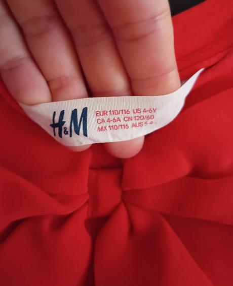 Dievčenské červené šatky, h&m,110