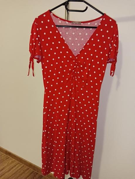 Orsay červené guličkové šaty, orsay,s