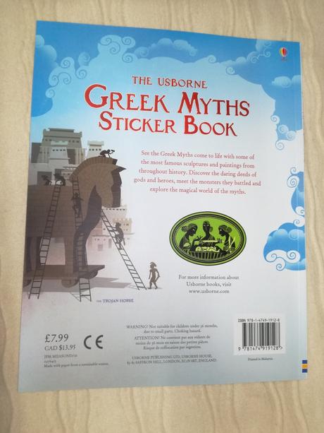 Usborne greek myths sticker book njul18,