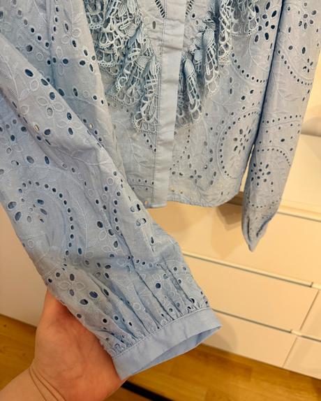 Luxusná zara madeirová blúzka romantický štýl, zara,s