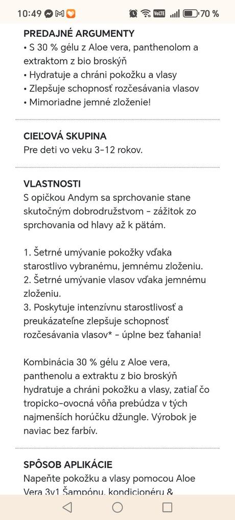 Detský sprchový gél,