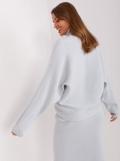 Dámsky pulover s rolákom v sivej a zelenej,