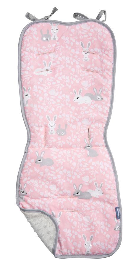 Sensillo podložka do kočíka basic minky ružové zaj,