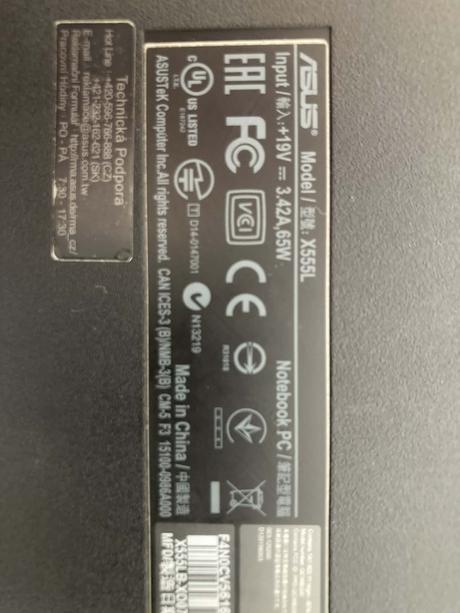 Notebook asus x555l, plne funkčný s nabíjačkou, asus