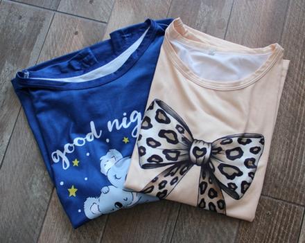 2x pyžamové tričká, l