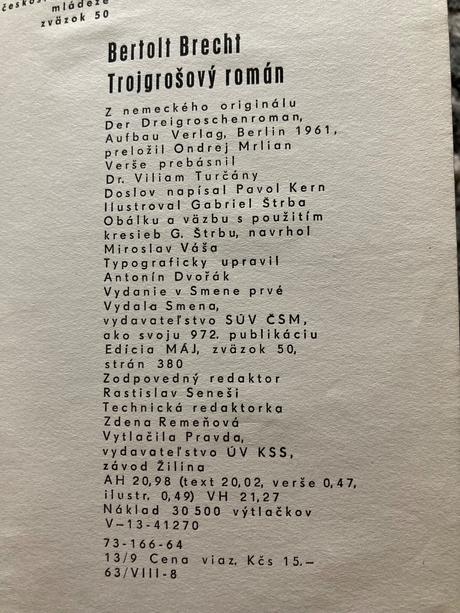 Trojgrošový román bertolt brecht (1964), 