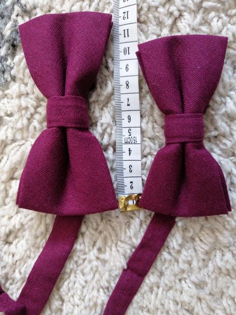 Elegantné motýliky otec syn vínove farby,