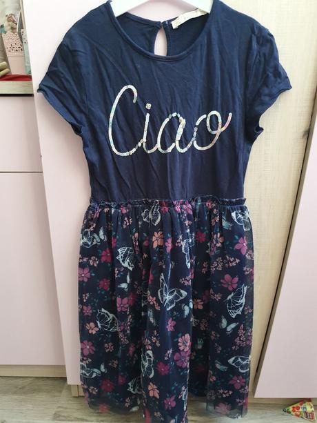 Kvetinove saty s napisom ciao, terranova,152