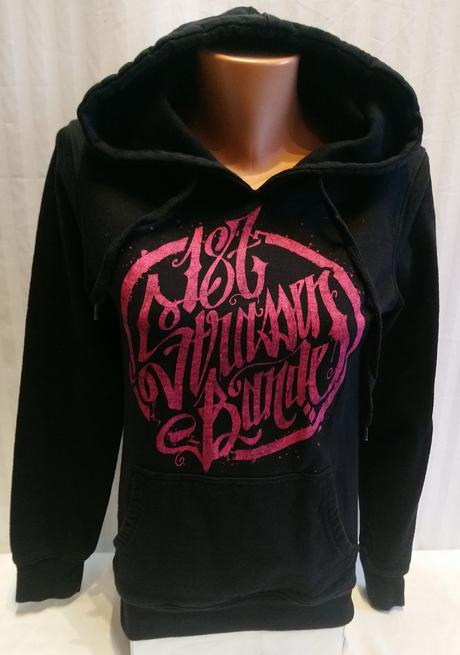 Dámska čierna klokanka,s nápisom, strassenbande, m