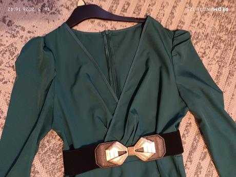 Smaragdové midi šaty, m