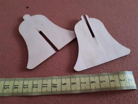 Dreveny zvoncek skladacka dekoracia, 