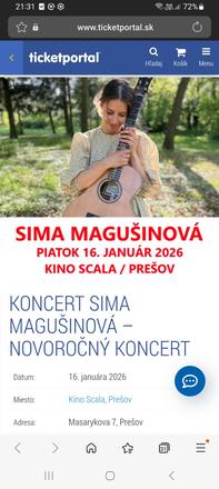 Sima magušinová - 2 vstupenky, 