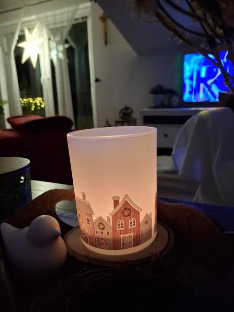 Celoročný svietnik-lucerna domčeky, dedinka, 