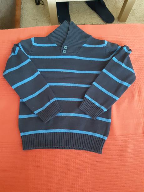 Modrý pletený sveter 122, c&a,122