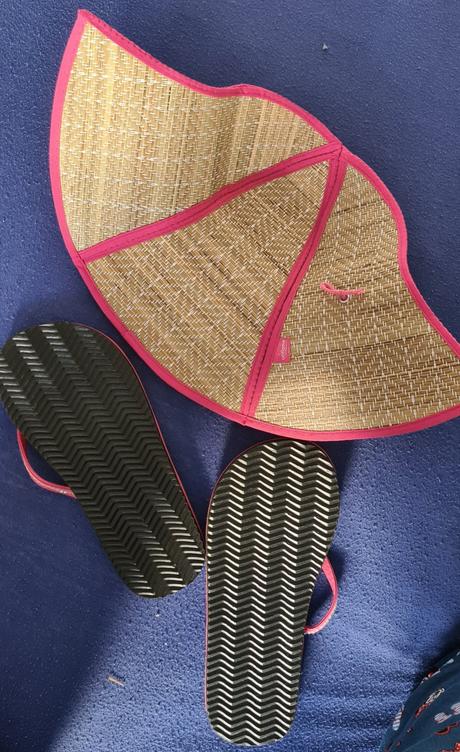 Letná sada žabky + klobúk, 37