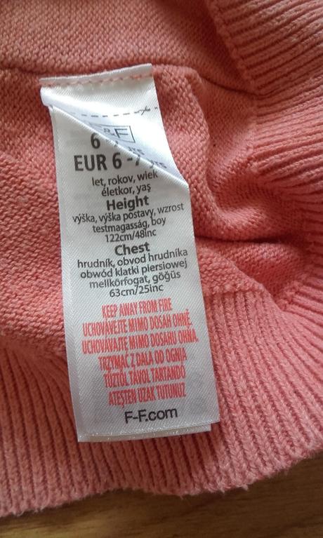 Lososový bavlnený svetrík f&f, f&f,122