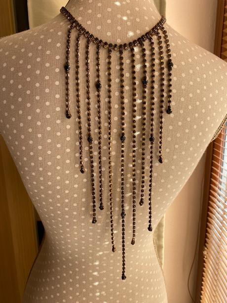 Náhrdelník čierne krištáliky, mohito