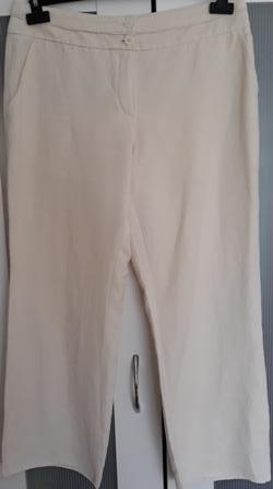Biele letne platnove nohavice velkost m, m